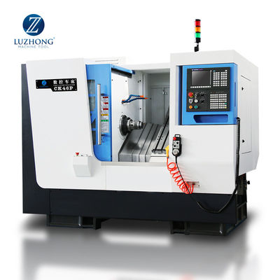 Minicnc-Drehbänke und Präge-CK46P CNC liegen Bettdrehbank schräg